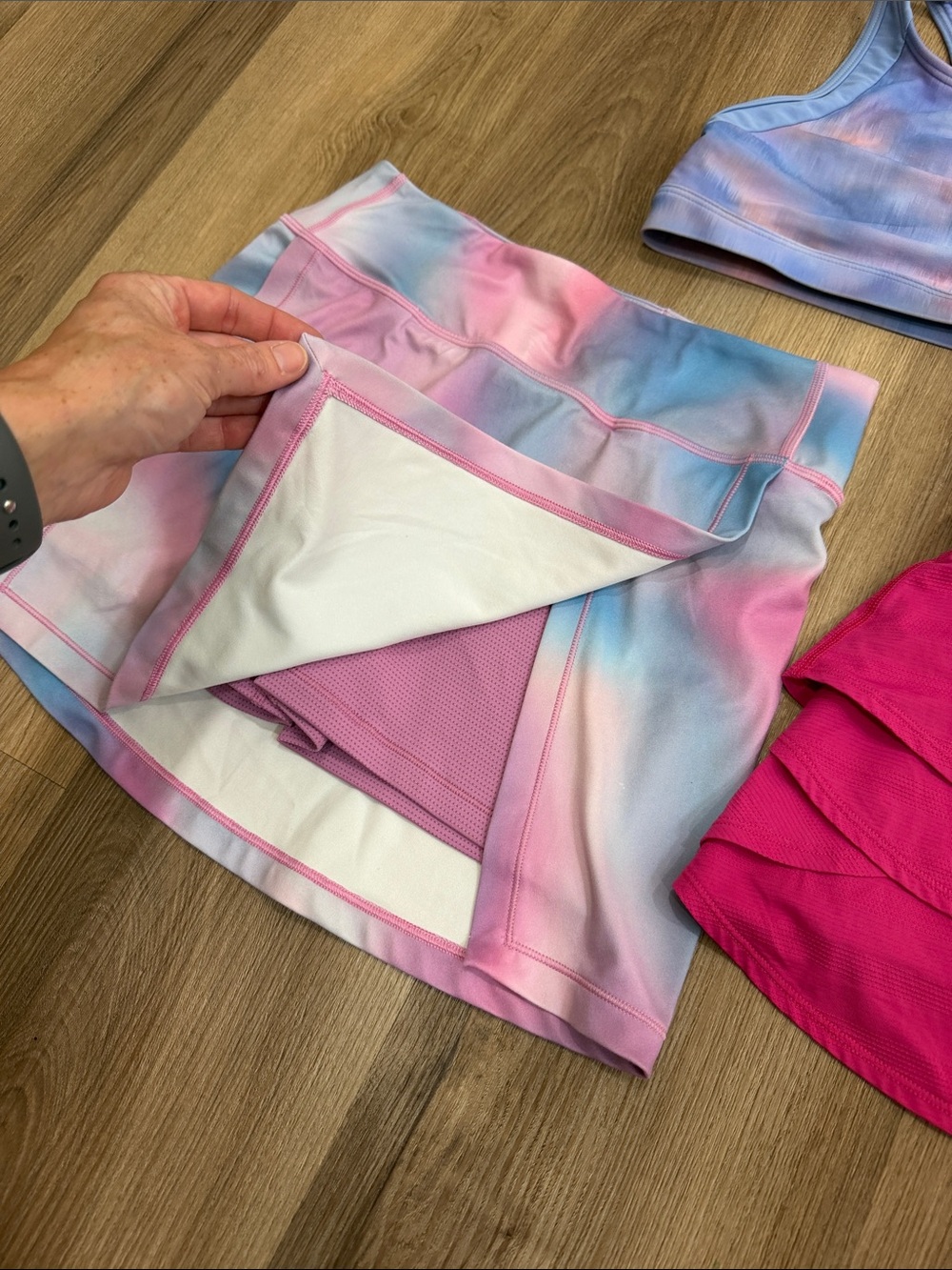 Athleta Girls Skorts Shorts Sports Bra Bundle Pink Blue Athletic Size Large 12 - Picture 2 of 10